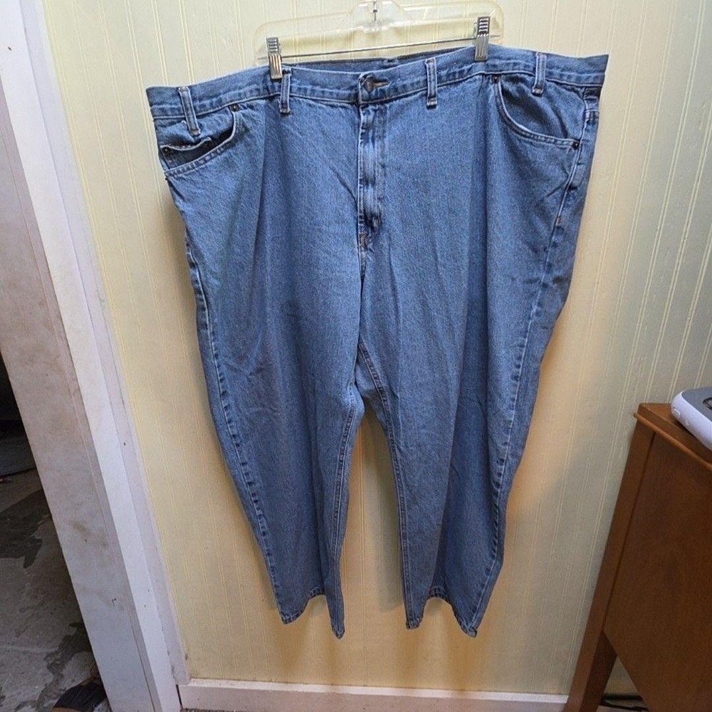 RK Brand Jeans Mens 52x30 Blue Relaxed Tapered Denim Pants Big & Tall Fit